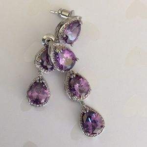 Elegant Purple Teardrop Earrings